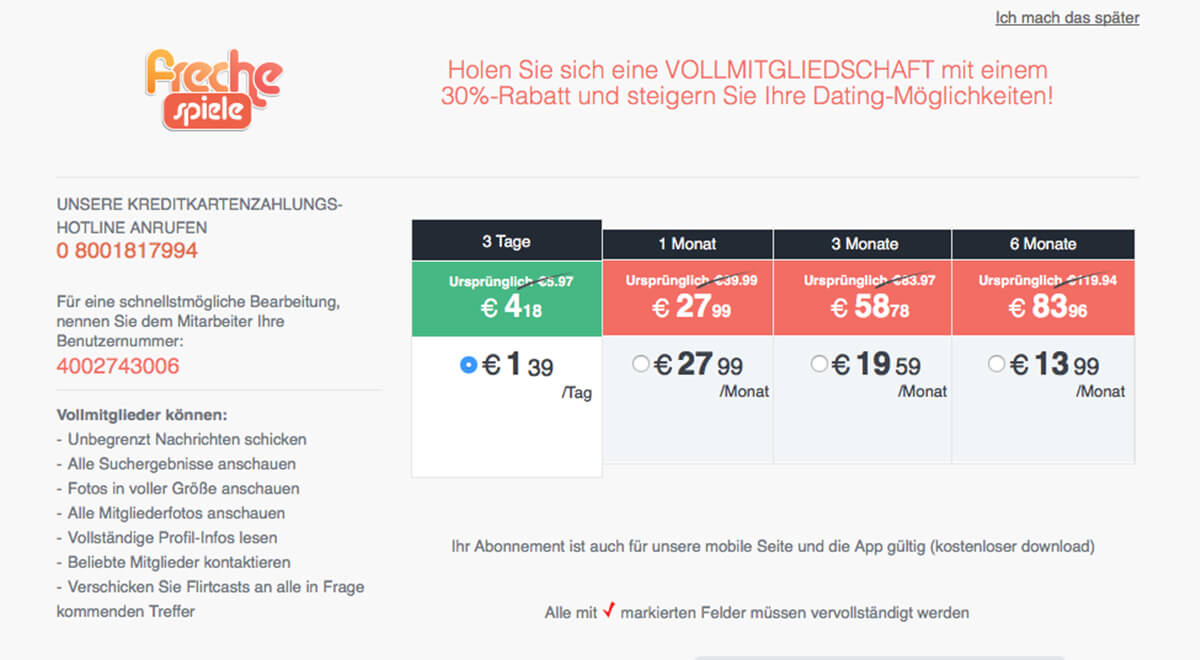 FrecheSpiele.de-Kosten