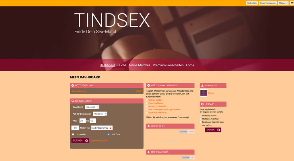 TindSex-Mitgliederbereich