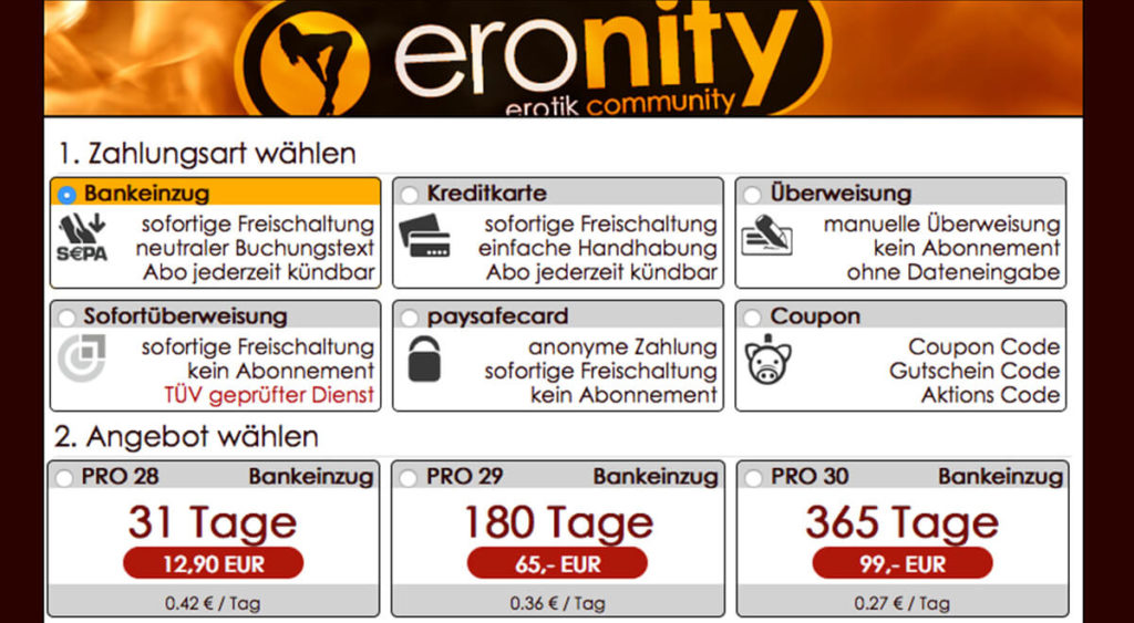 Eronity-Kosten